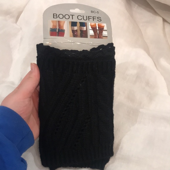 Black Boot Cuffs 1 Pair - Picture 1 of 4
